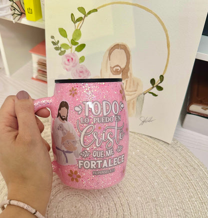 Jesus glitter mug