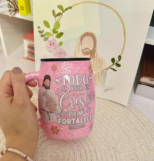Jesus glitter mug