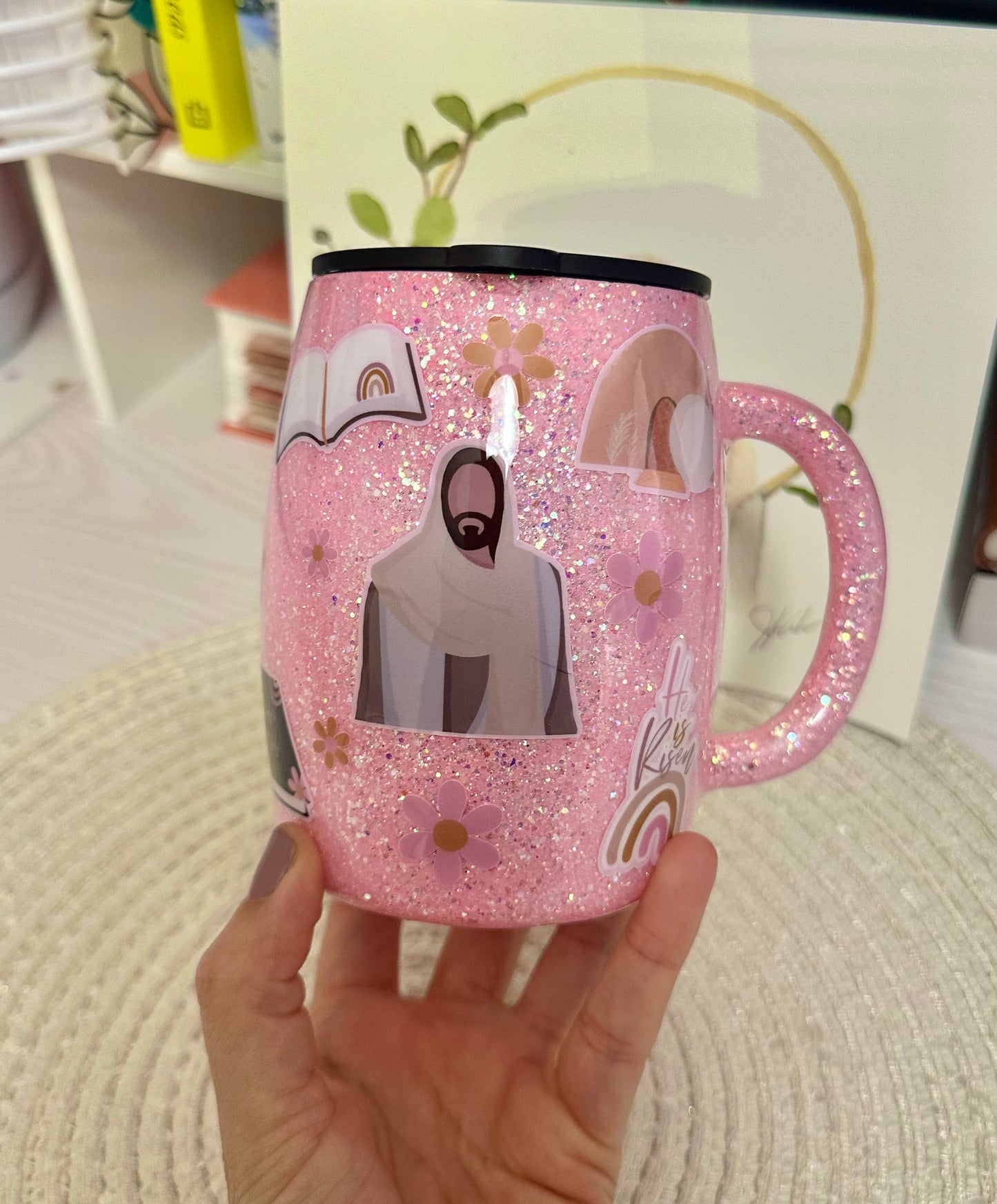 Jesus glitter mug