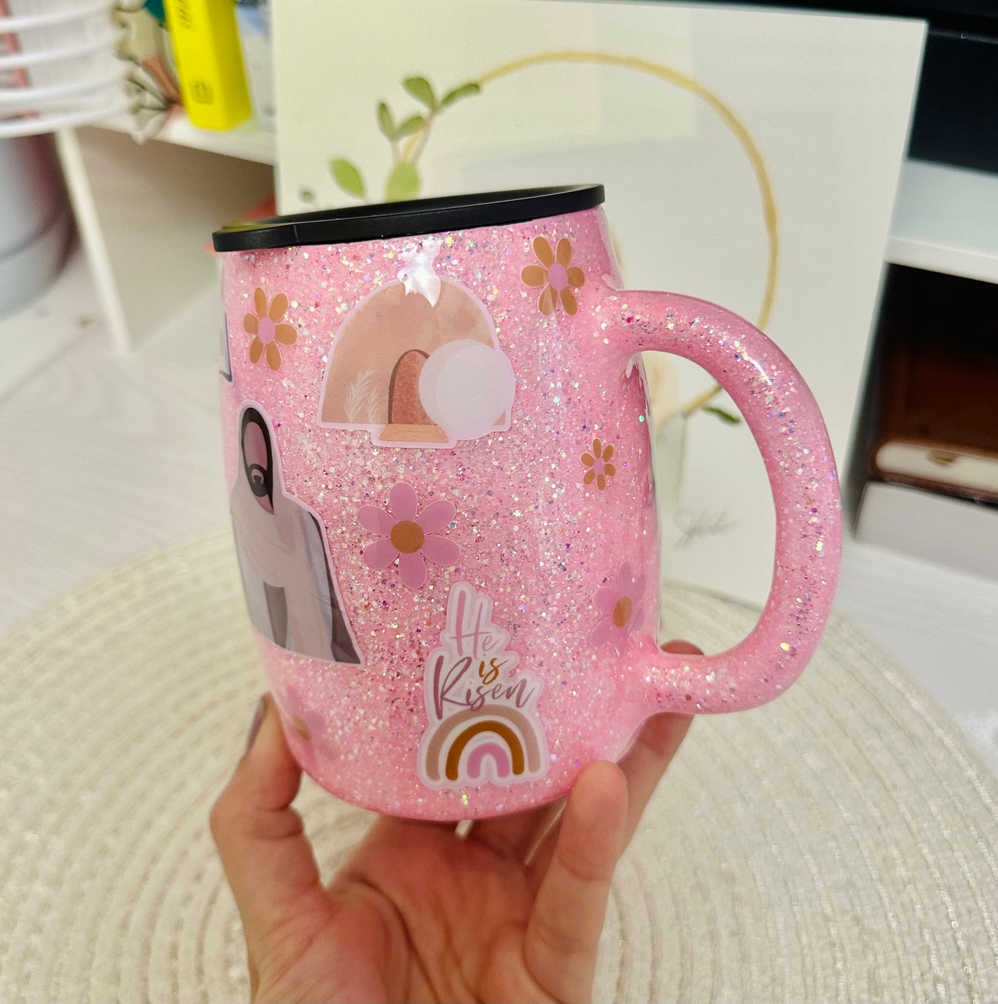 Jesus glitter mug
