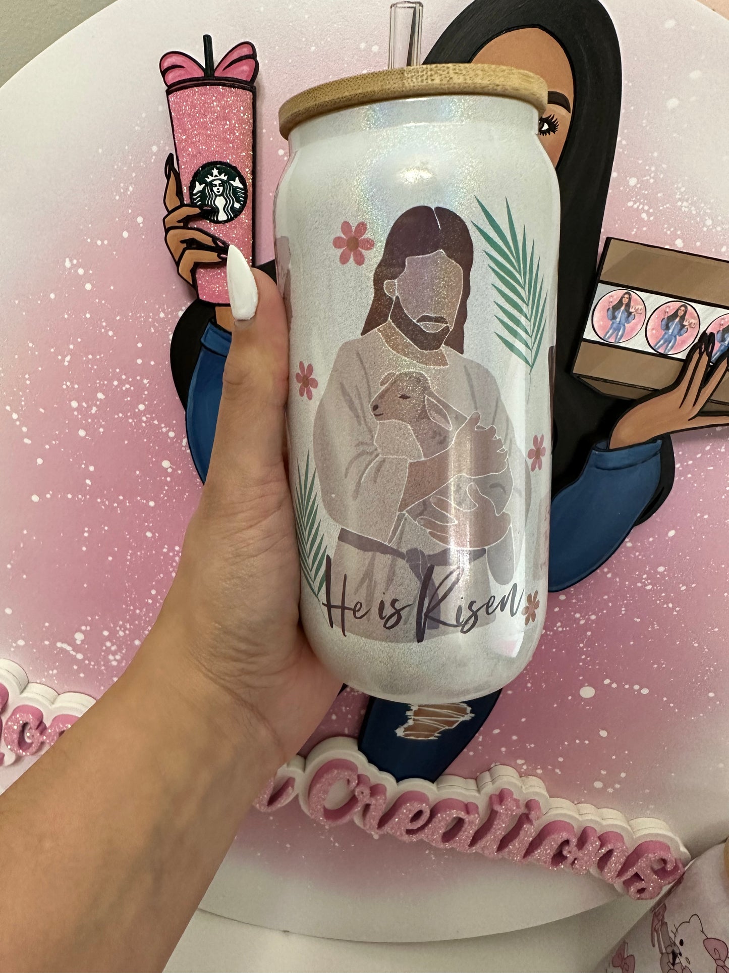 Jesus glass cup